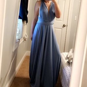 light blue maxi infinity dress, cheap prom dress